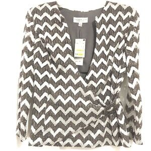 Jackie jon new york shimmery zip-Up blouse